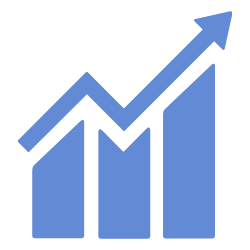 Three pillars formed into an arrow pointing up icon