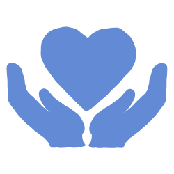 Two hands holding a heart icon
